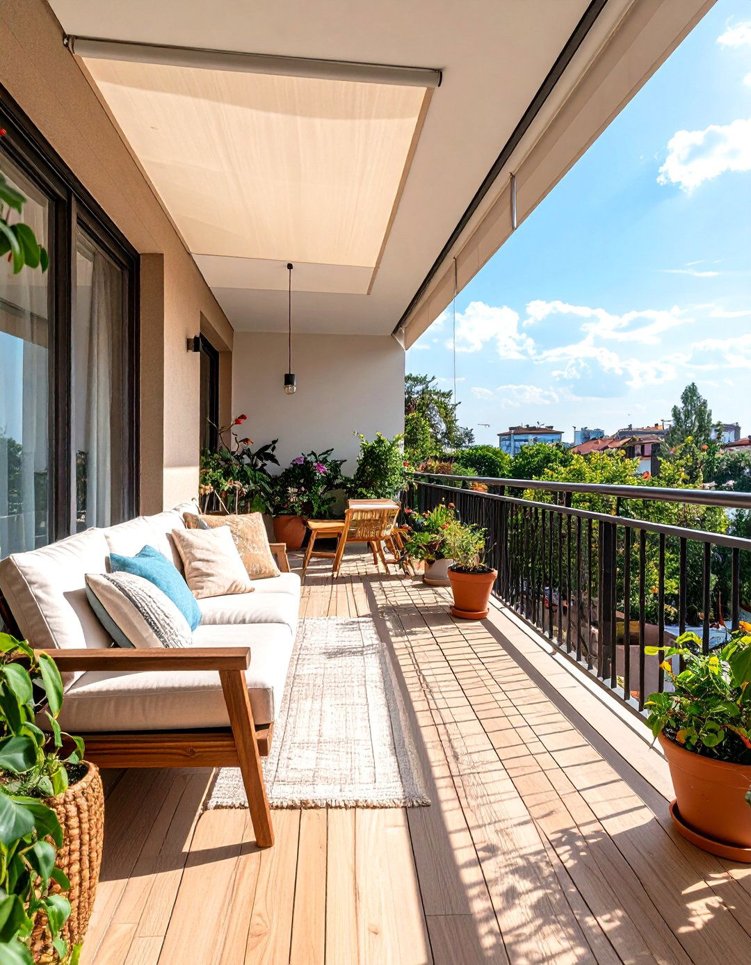 Cable Wire Shade Systems with Sliding Panels - 24 Balcony Shade Ideas