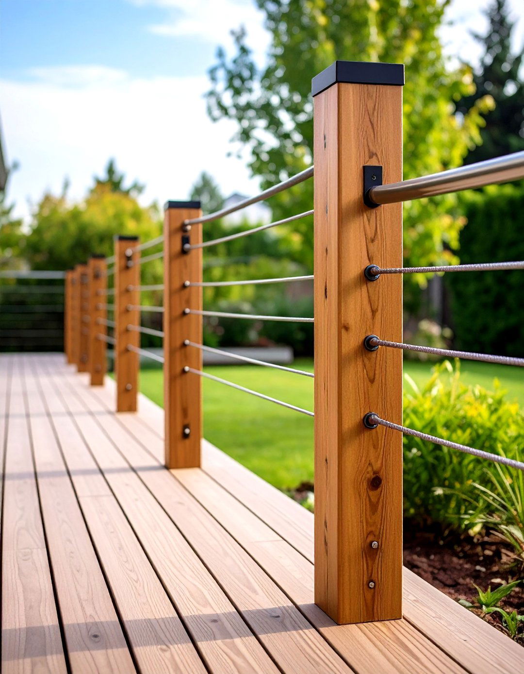 Cable Wood Hybrid Systems - 24 Deck Railing Ideas