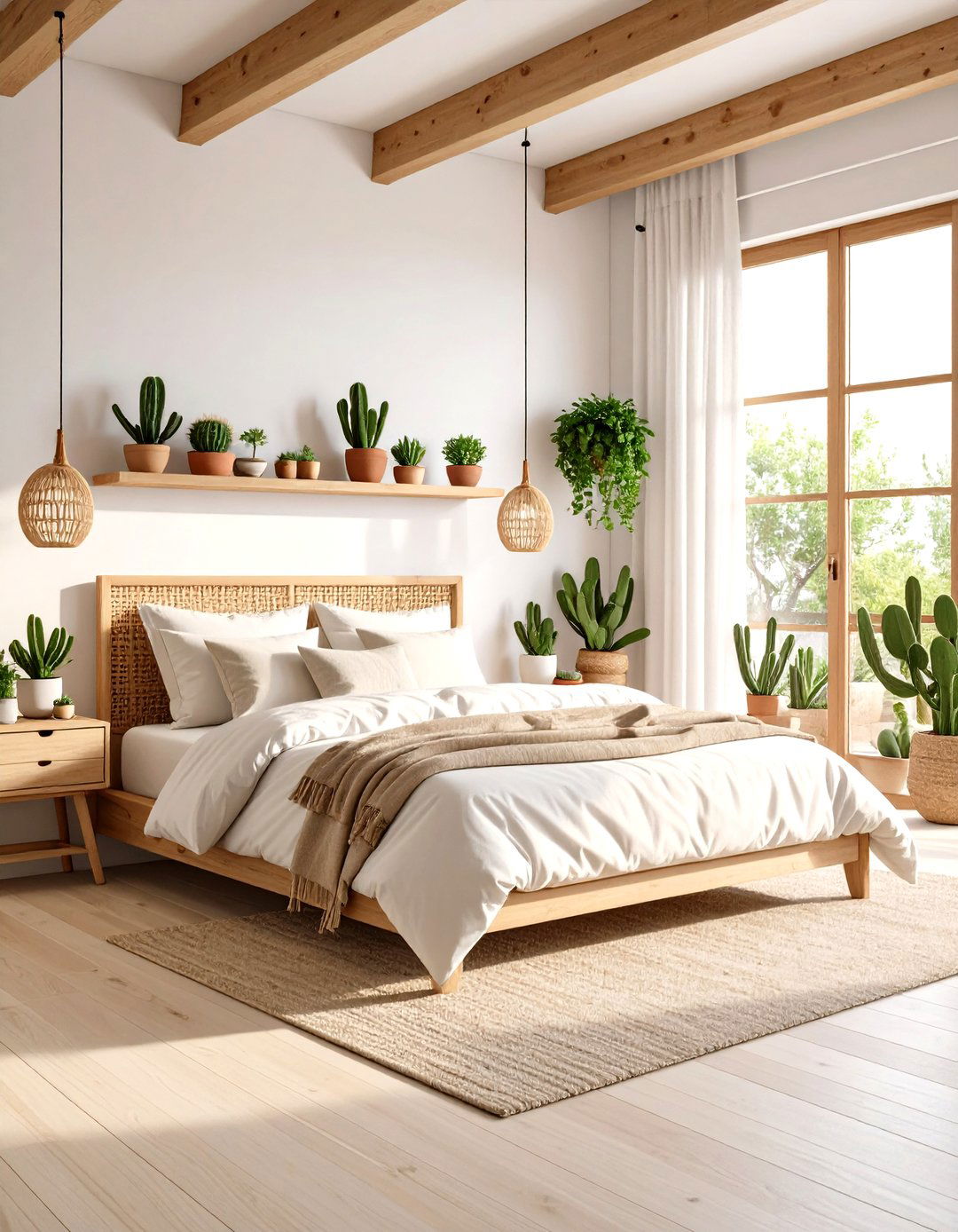 Cactus Garden Bedroom Oasis - 24 Bohemian Desert Decor Ideas