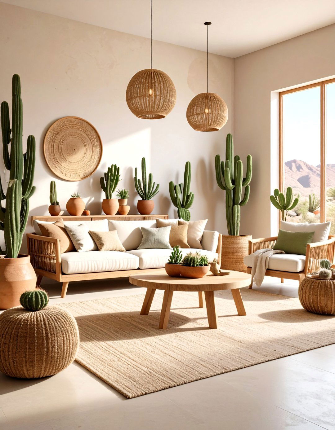 Cactus Garden Indoor Living Room - 24 Southwestern Living Room Ideas