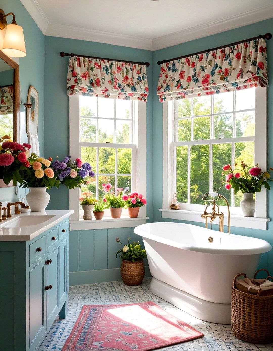 Cafe Curtains Privacy Balance - 24 Bathroom Window Treatment Ideas