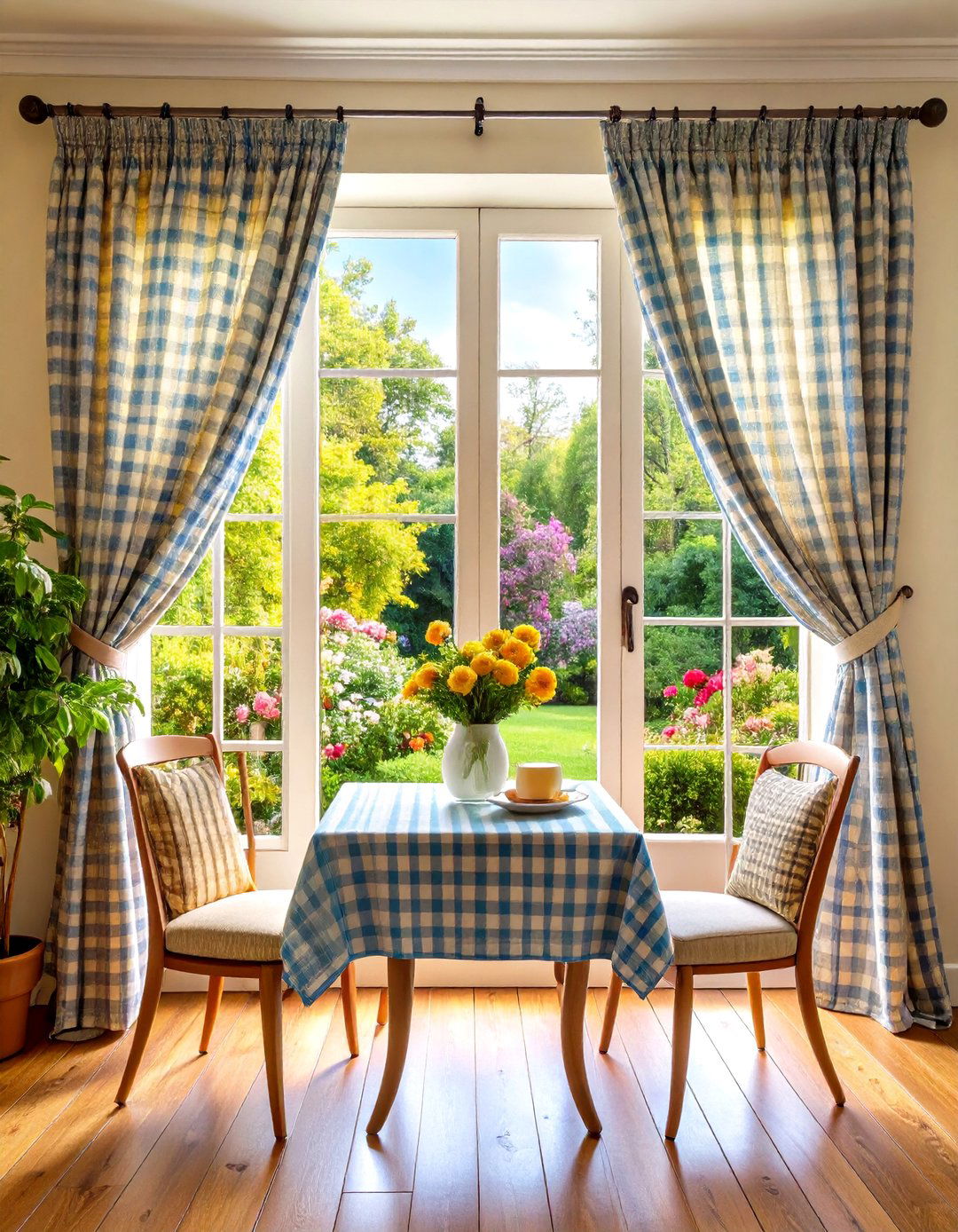 Cafe Style French Door Curtains - 24 French Door Curtain Ideas