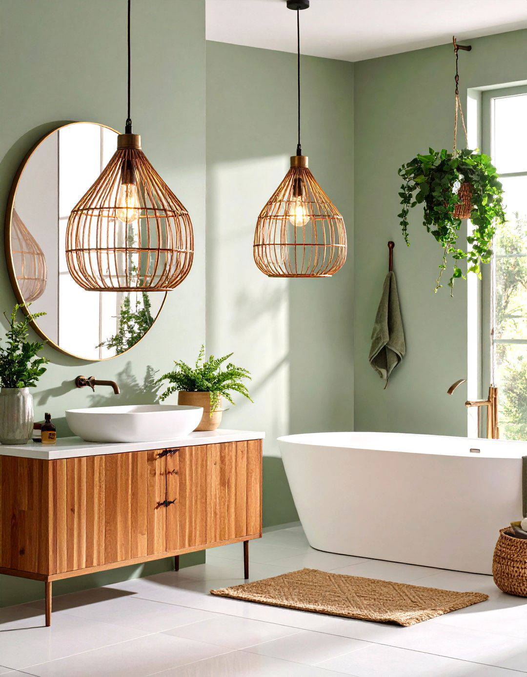 Caged Light Fixtures - 24 Industrial Bathroom Ideas
