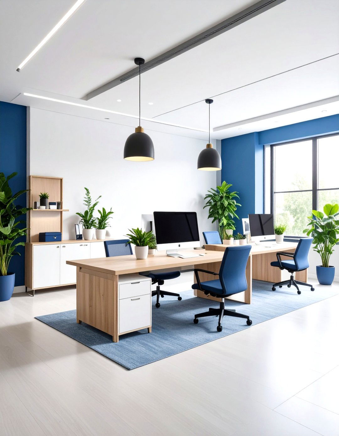 Calming Blue Sanctuary Office - 24 Therapist Office Decor Ideas