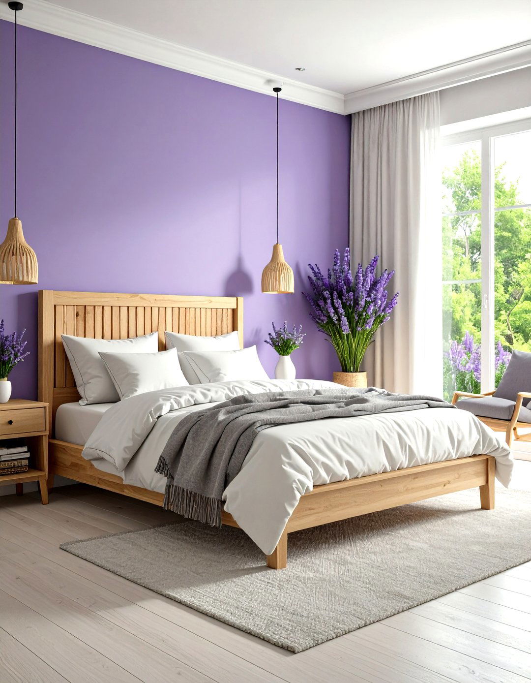 Calming Lavender Bedroom Wall Serenity - 24 Bedroom Wall Painting Ideas
