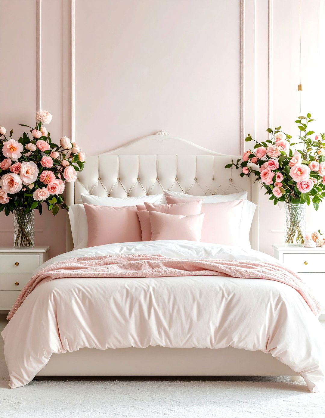 Camellia Flower Romantic Bedroom - 24 Chanel Bedroom Ideas