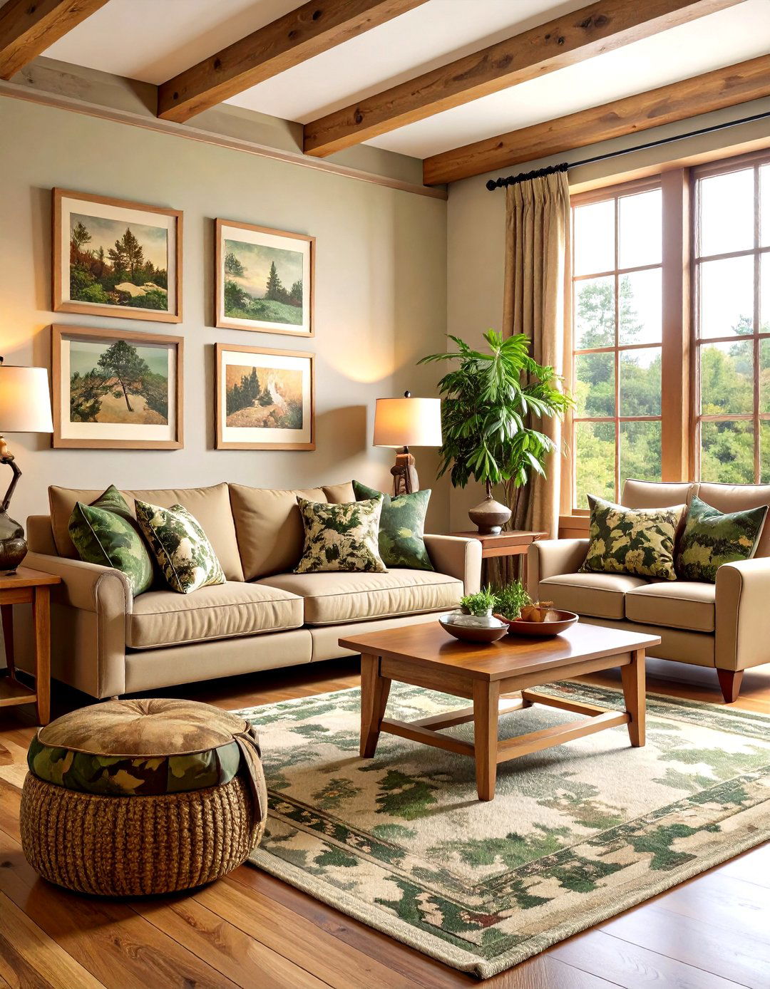 Camouflage Pattern Accent Design - 24 Hunting Room Ideas