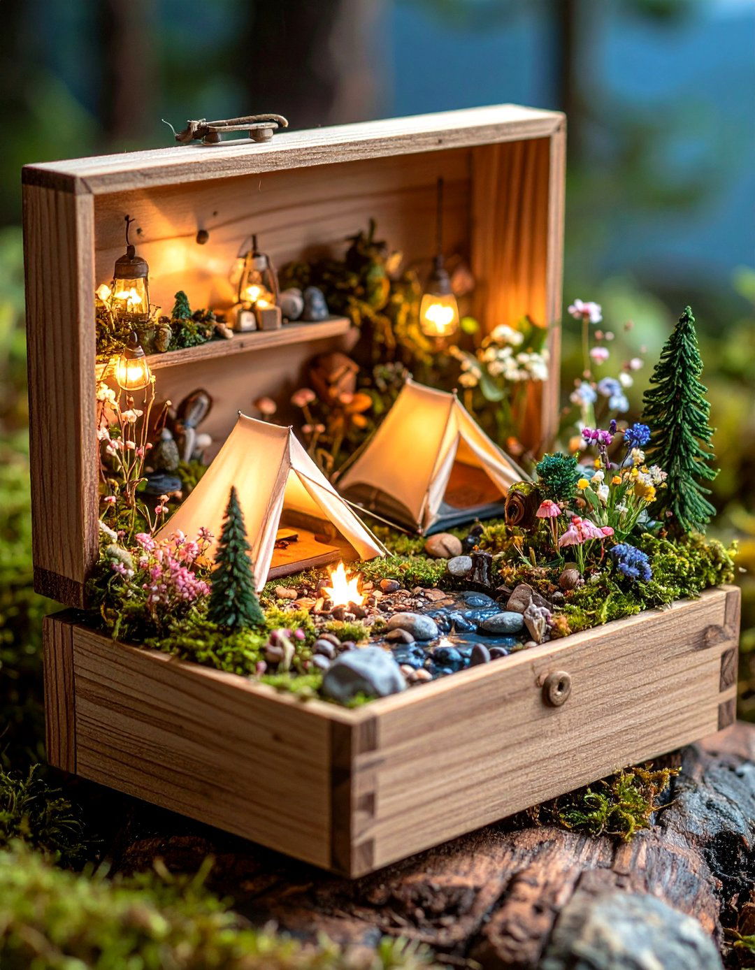 Camping Adventure Fairy Scene - 24 Fairy Garden Ideas