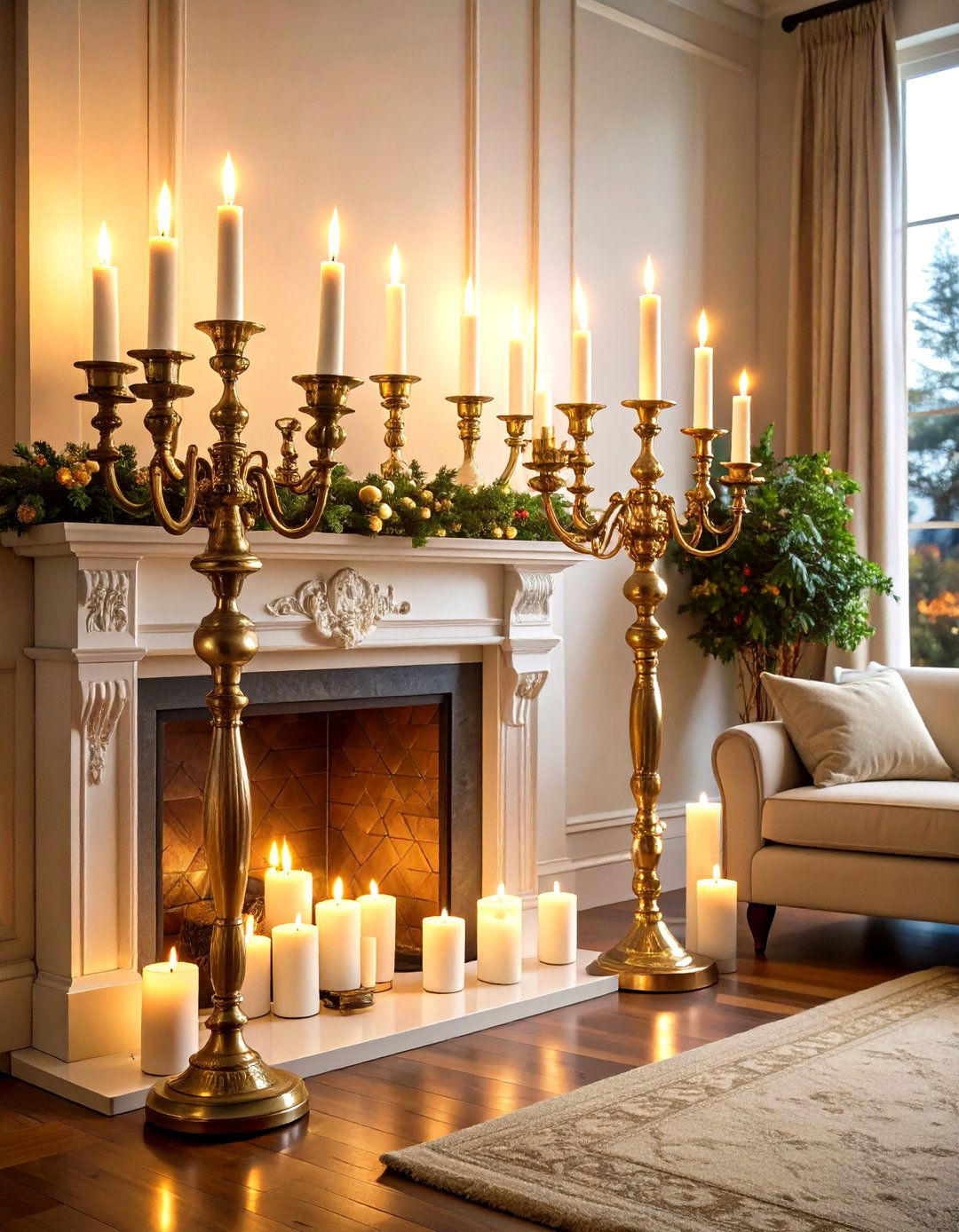 Candelabra Traditional Elegance - 24 Fireplace Mantel Lighting Ideas