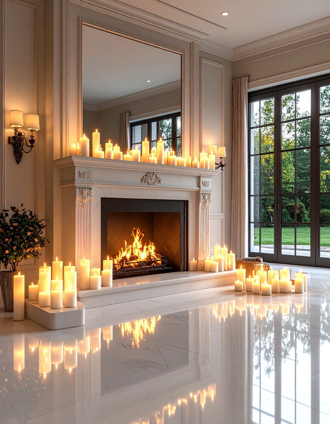 Candle Display Fireplace Alternative - 24 Faux Fireplace Ideas