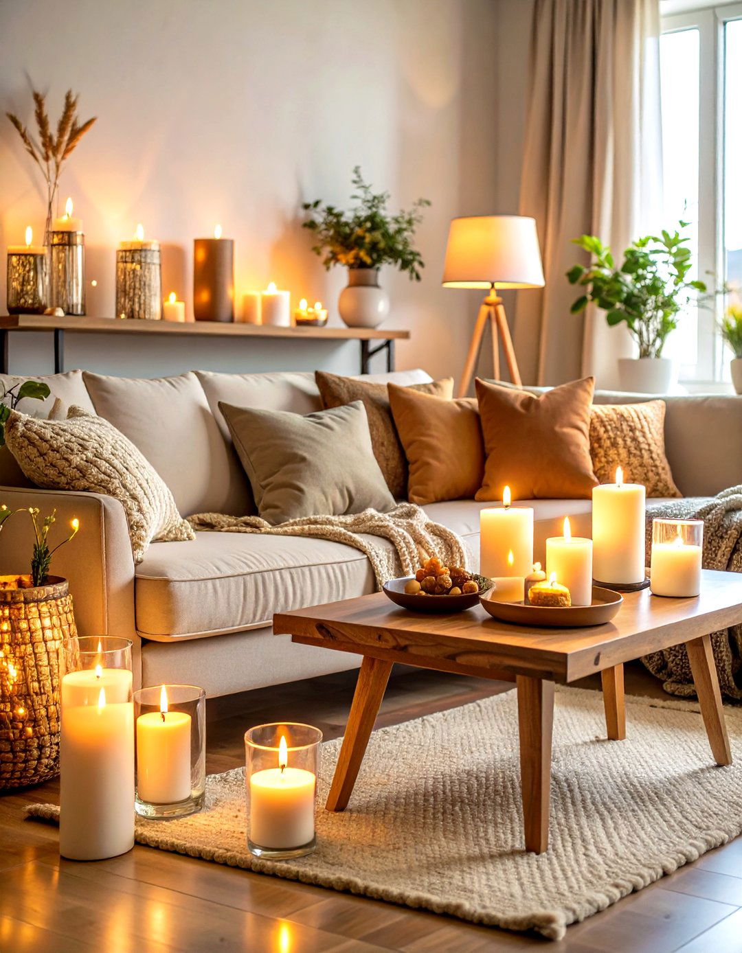 Candlelight Ambient Console Lighting - 24 Tv Console Decor Ideas