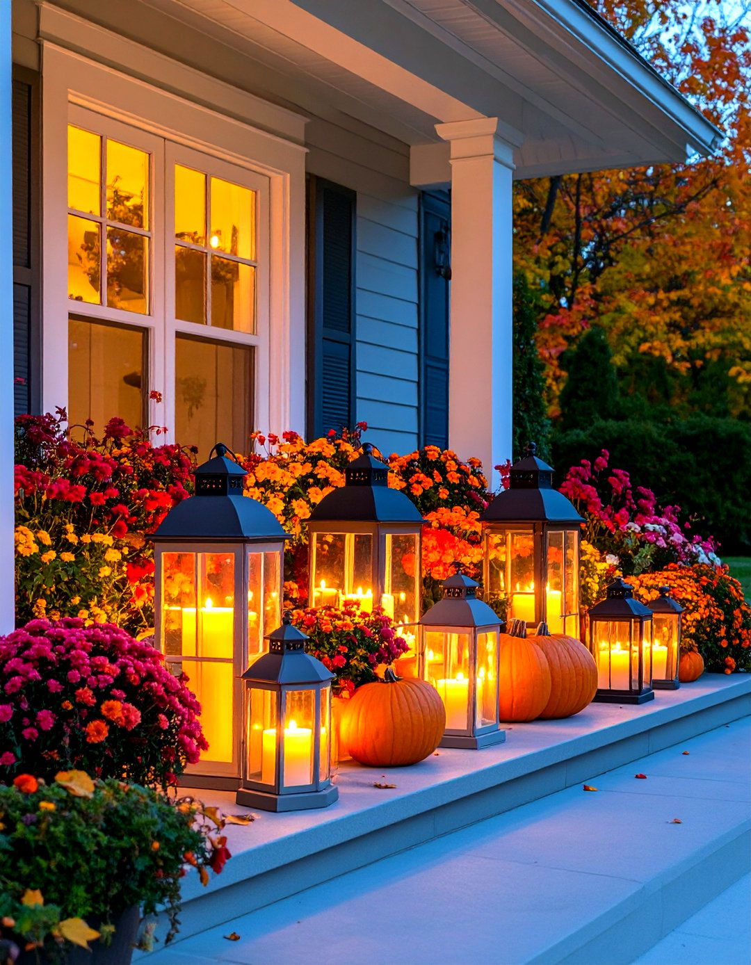Candlelit Autumn Ambiance - 24 Fall Porch Decor Ideas