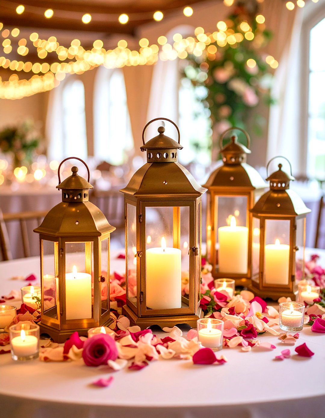 Candlelit Lantern Displays - 24 Rehearsal Dinner Centerpiece Ideas