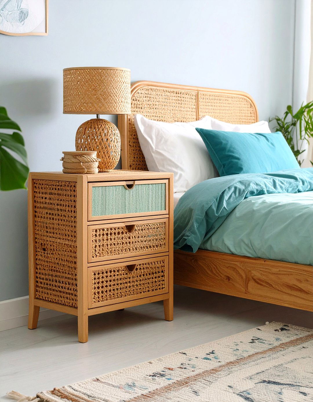 Cane Webbing Nightstand - 24 Nightstand Ideas