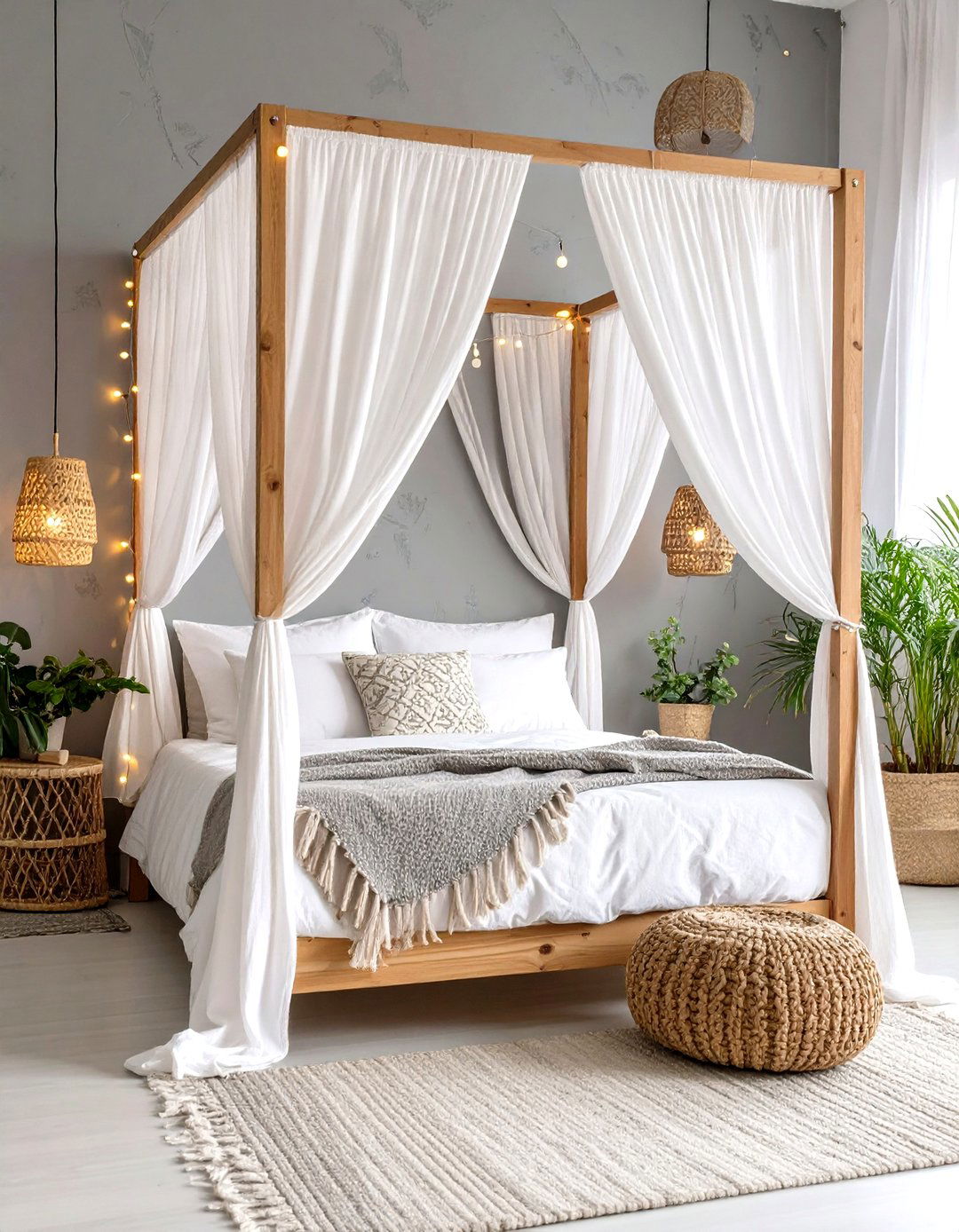 Canopy Bed Grey Boho Bedroom Romance - 24 Grey Boho Bedroom Ideas