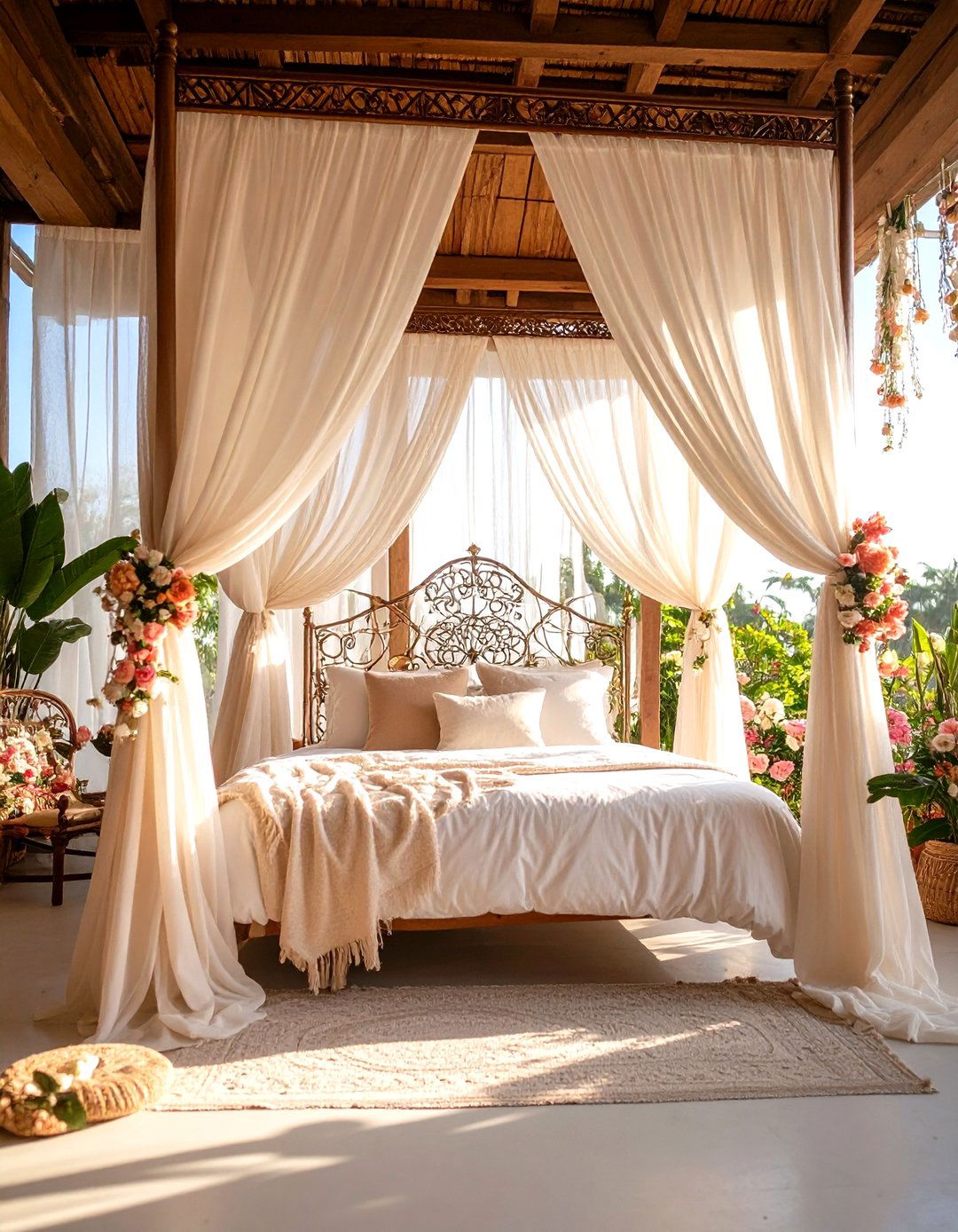 Canopy Bed Sanctuary - 24 Moroccan Themed Bedroom Ideas