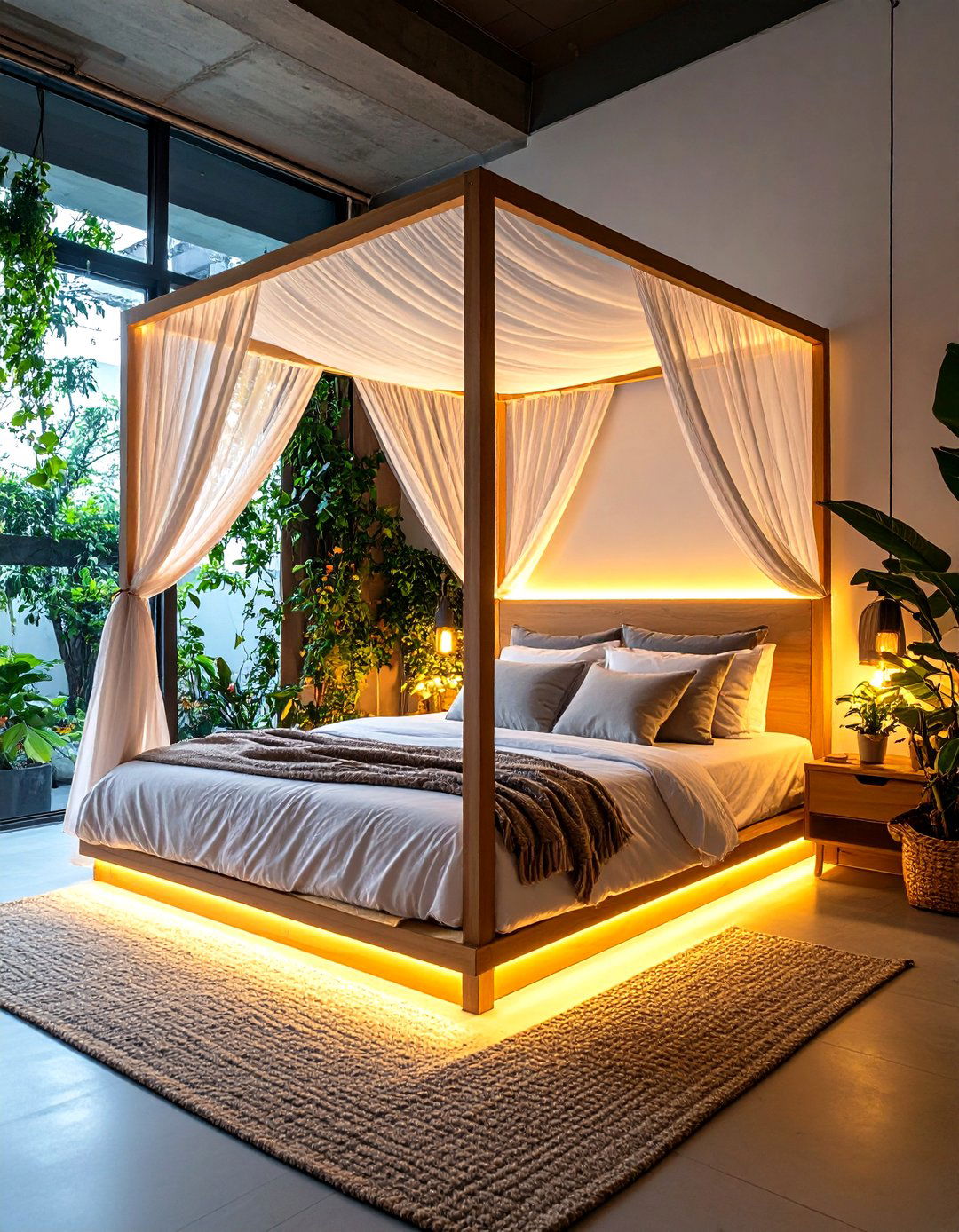 Canopy Bed with Integrated Lighting - 24 Canopy Bed Ideas