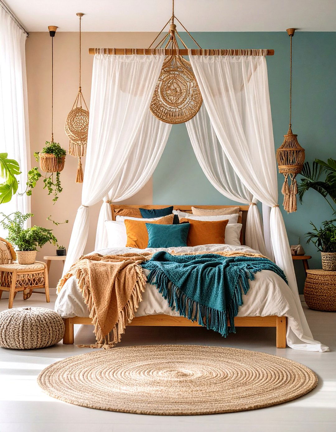 Canopy Beds with Flowing Drapes - 24 Boho Teen Bedroom Ideas