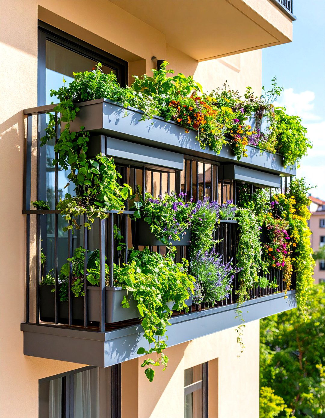 Cantilever Balcony with Integrated Garden System - 24 Cantilever Balcony Ideas