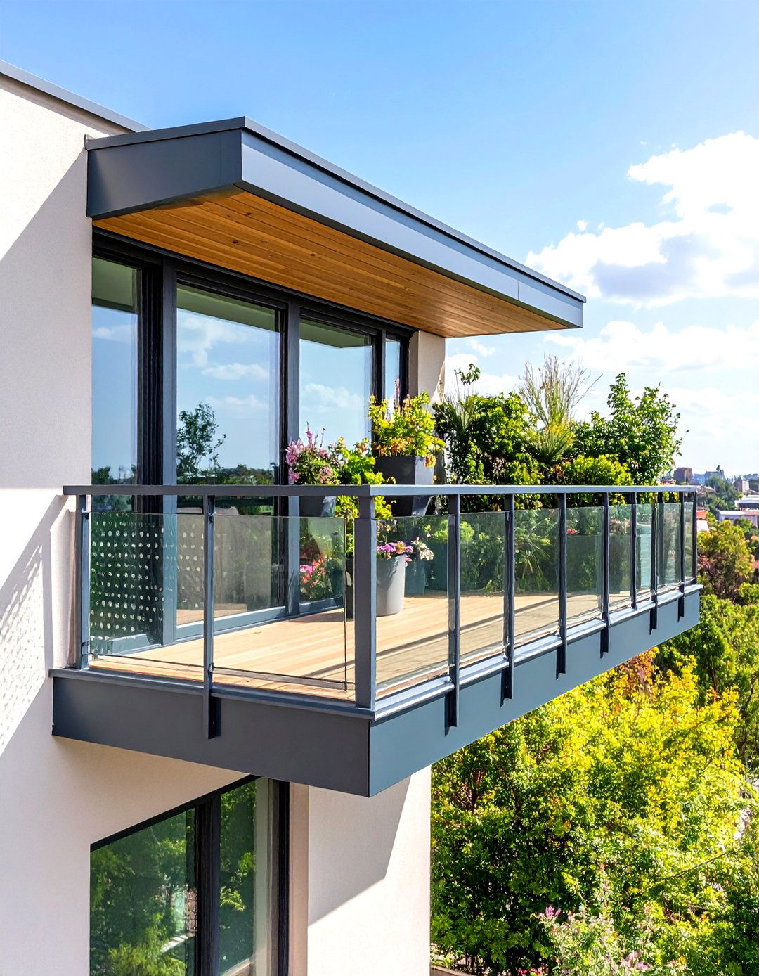 Cantilever Balcony with Wind Protection Features - 24 Cantilever Balcony Ideas