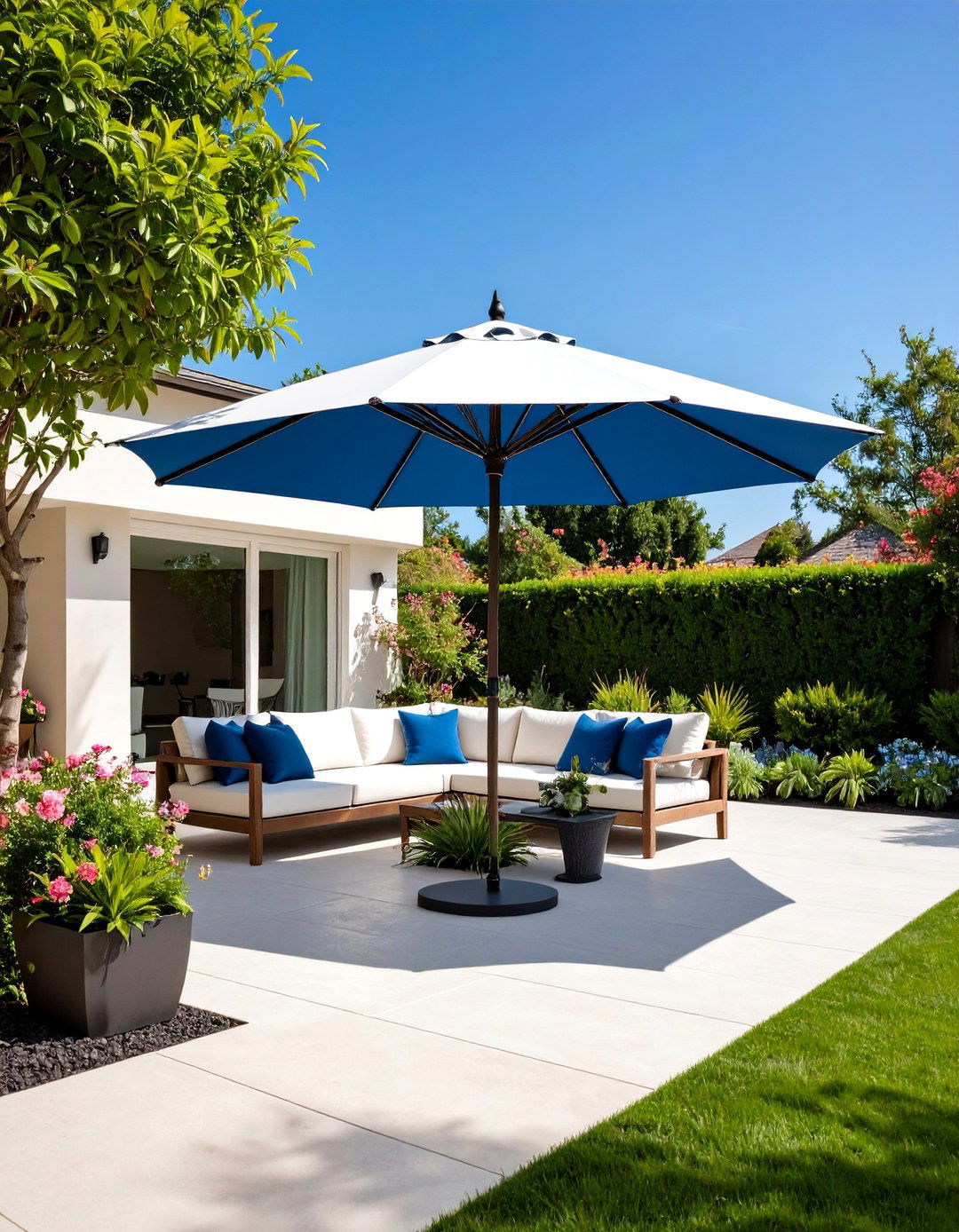 Cantilever Umbrella Shade Solutions - 24 Mid-century Modern Patio Ideas