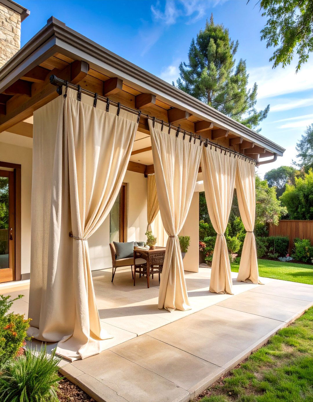 Canvas Drop Cloth Panels for Budget Friendly Style - 24 Patio Curtain Ideas