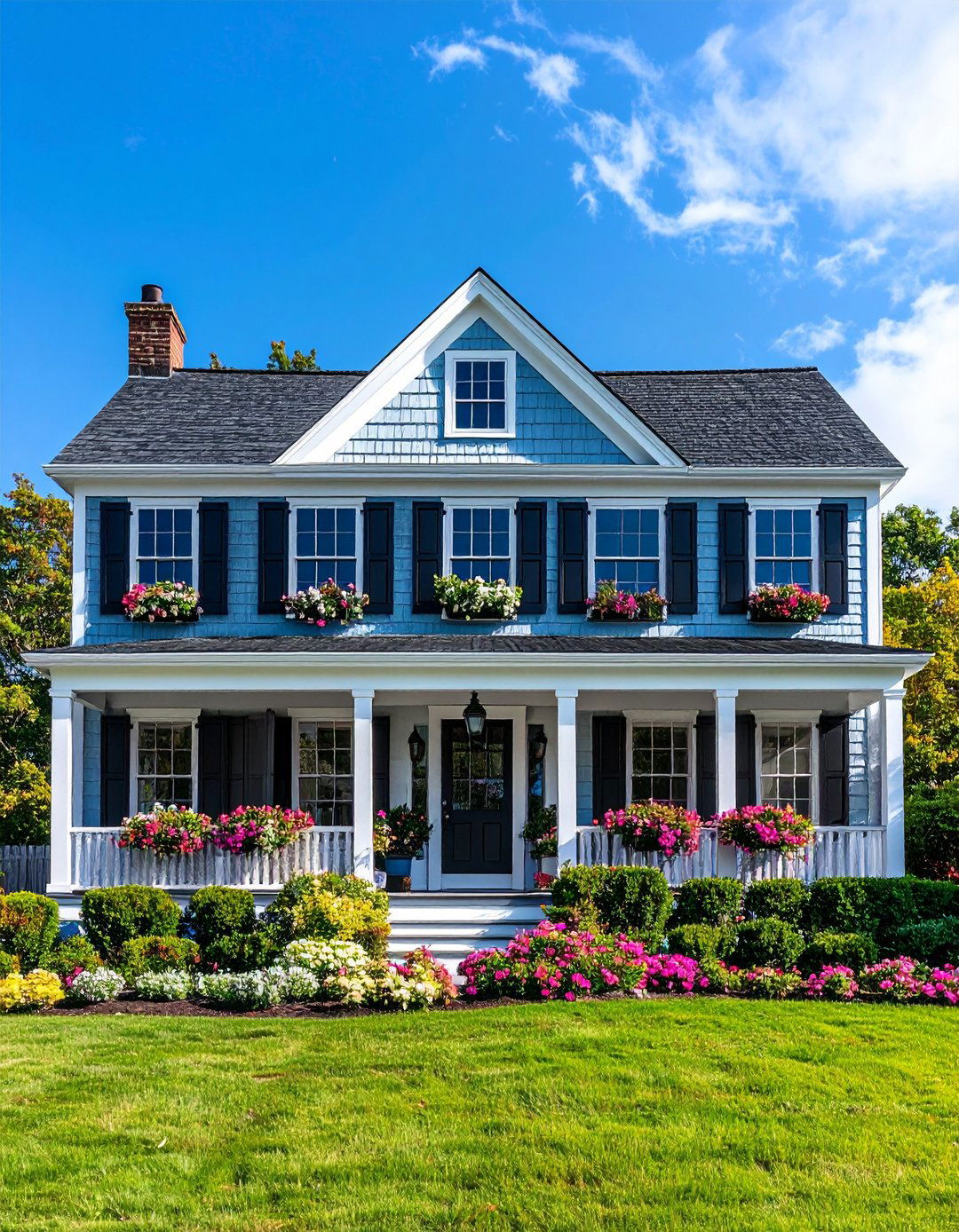 Cape Cod Black Shutters - 24 Red Brick House with Black Trim Design Ideas