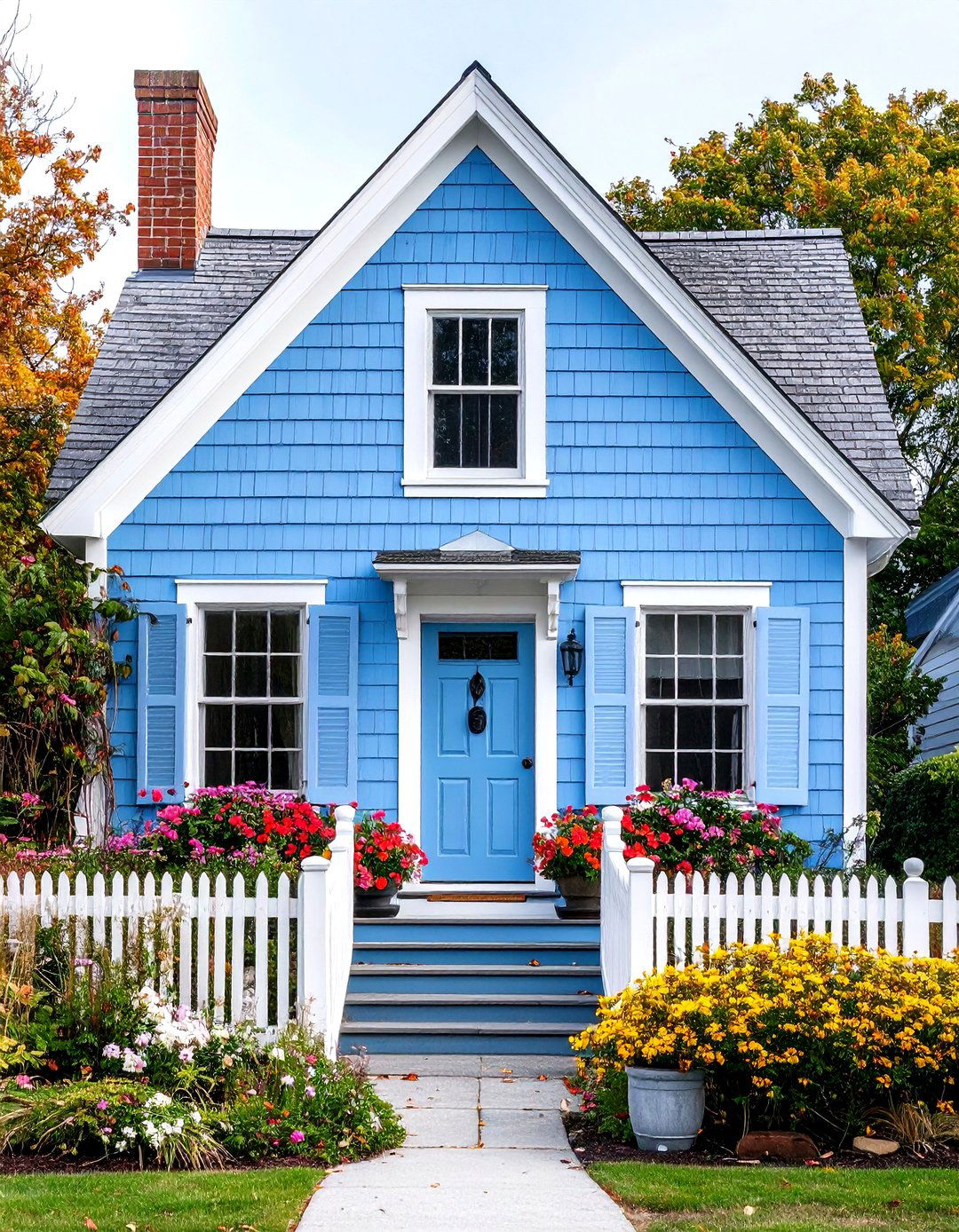 Cape Cod Light Blue with White Trim - 24 light blue house exterior ideas