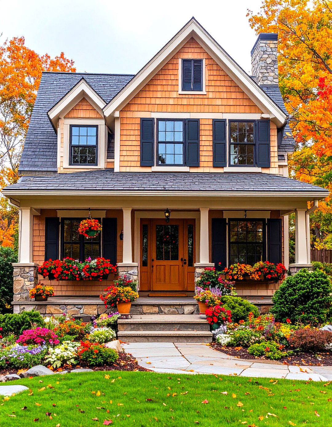 Cape Cod Style Black Window Boxes - 24 Tan House With Black Trim Design Ideas