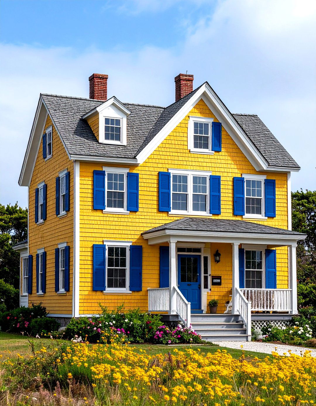 Cape Cod Yellow Beach House Style - 24 Yellow Exterior Home Ideas
