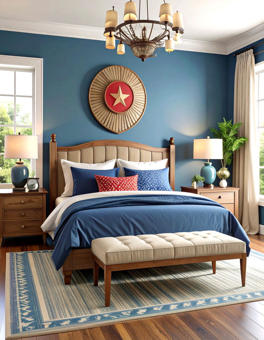 Captain America Patriotic Shield Sanctuary - 24 Marvel Bedroom Ideas