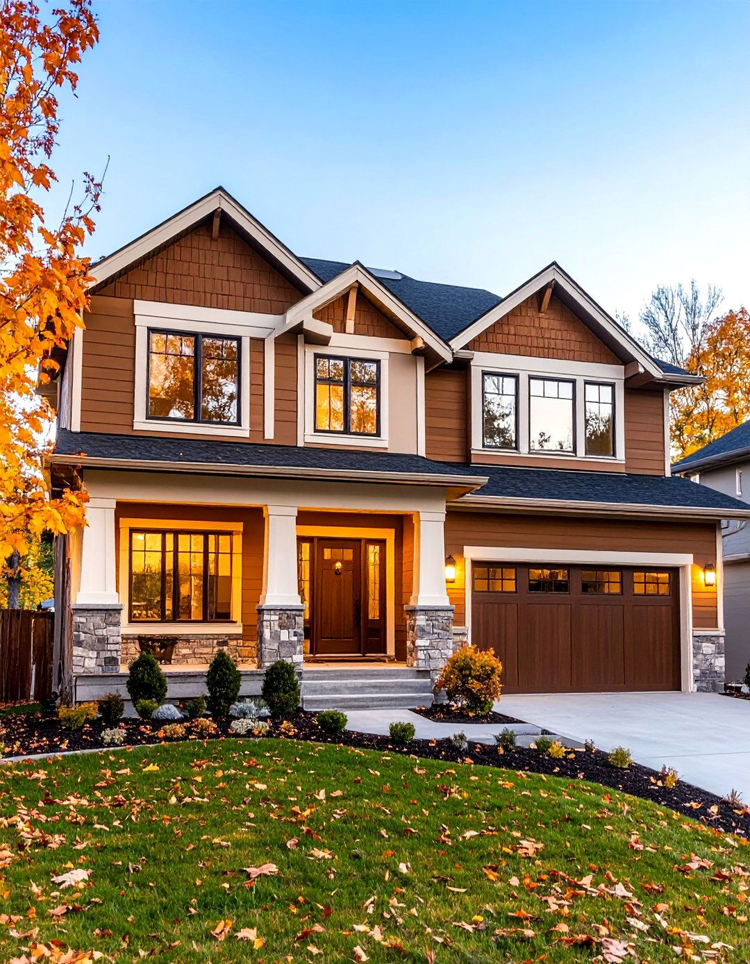Caramel Brown Exterior Color Design - 24 Brown Exterior House Colors