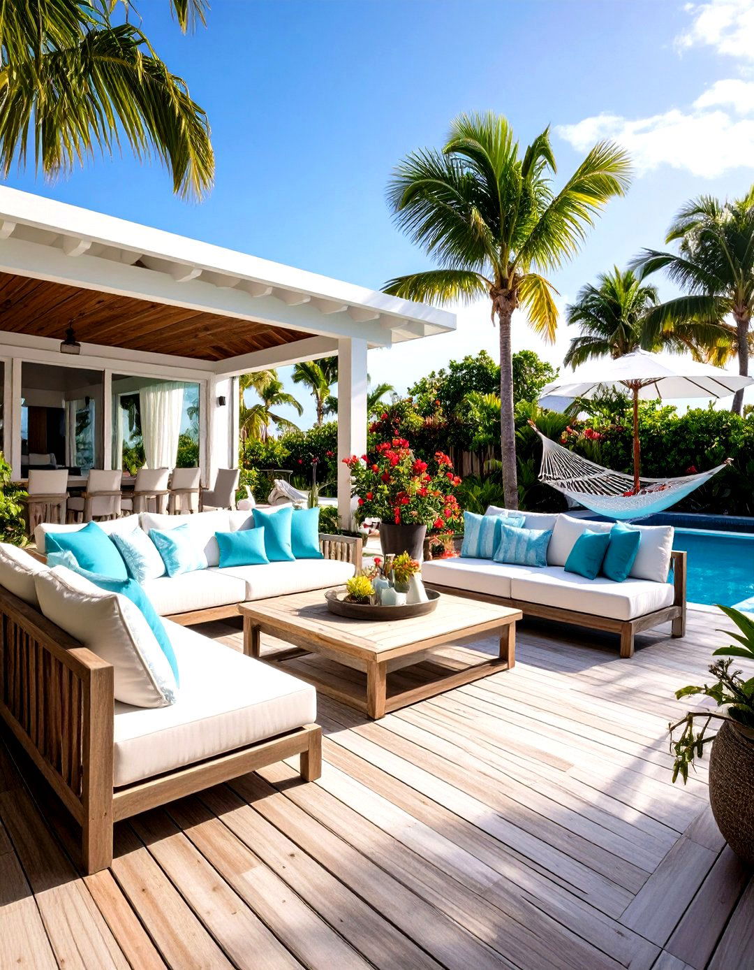Caribbean Coastal Retreat Patio - 24 Tropical Patio Ideas