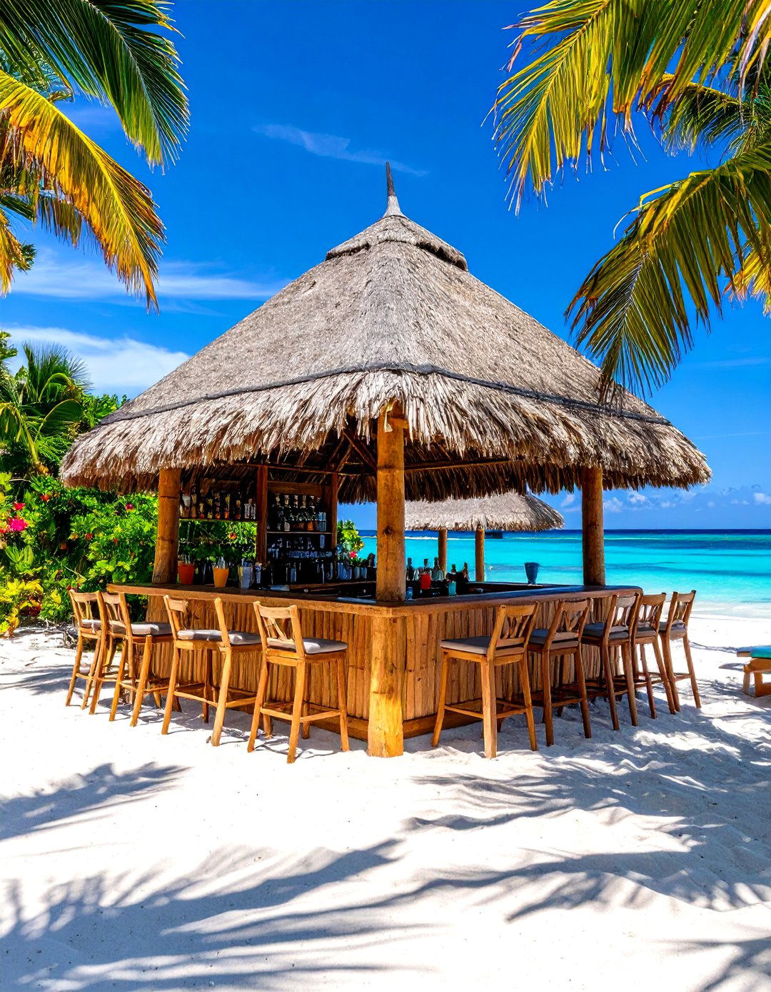 Caribbean Tiki Bar with Tropical Atmosphere - 24 Luxury Man Cave Ideas