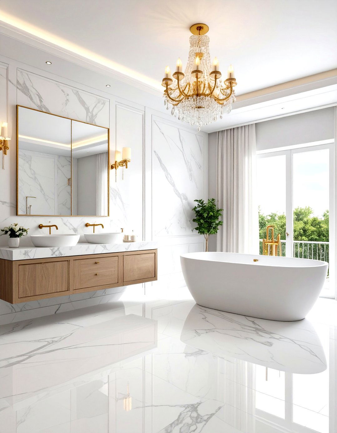 Carrara Marble Spa Sanctuary - 24 Elegant Bathroom Decor Ideas