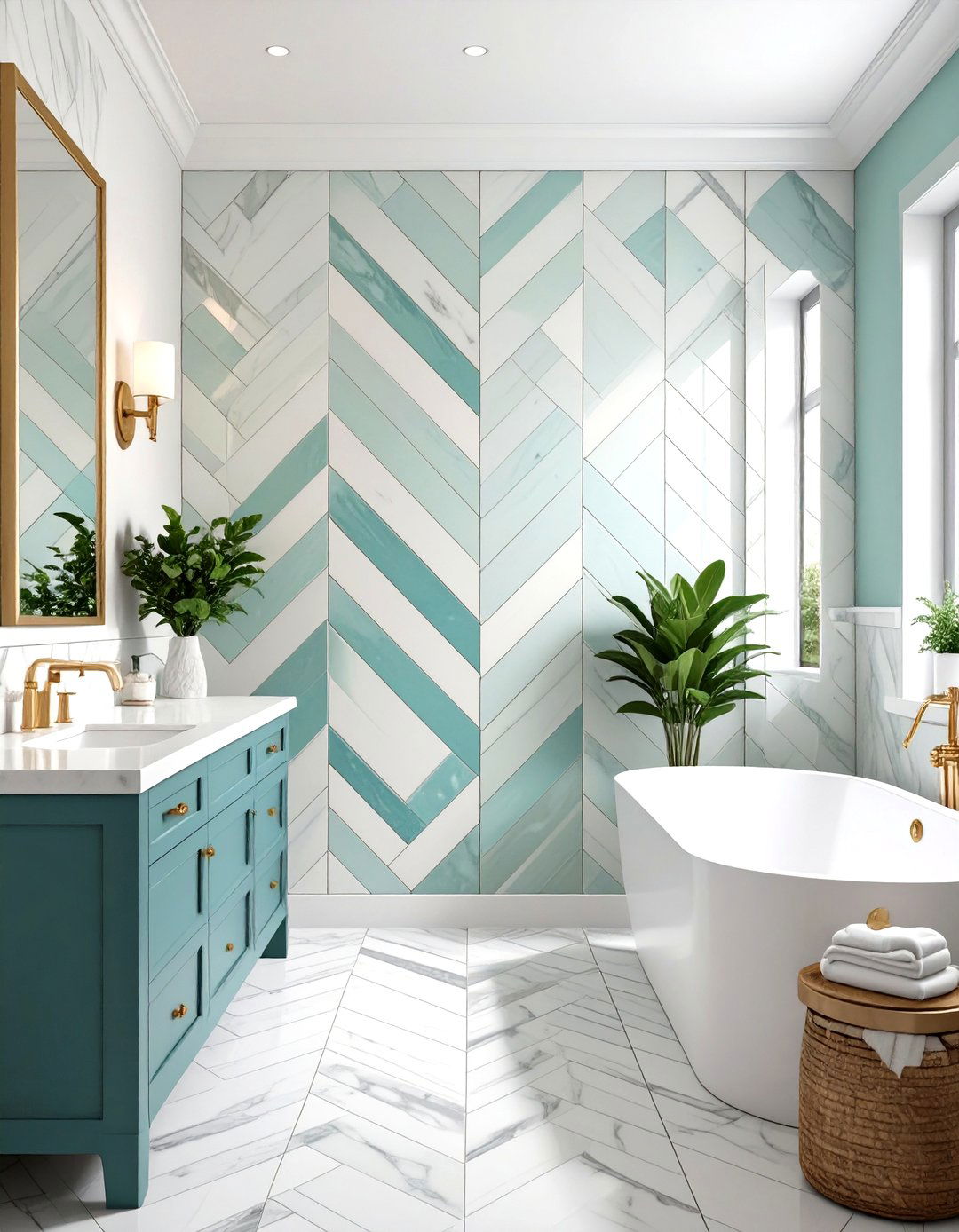 Carrara Marble Subway Tile Classic Design - 24 Marble Bathroom Ideas