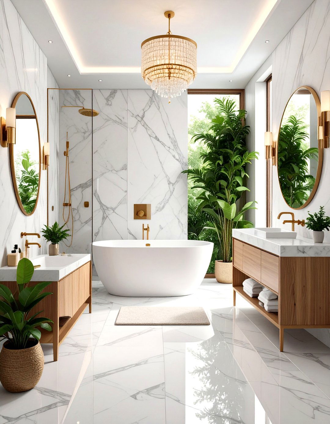 Carrara Marble Traditional Bathroom - 24 Traditional Bathroom Ideas