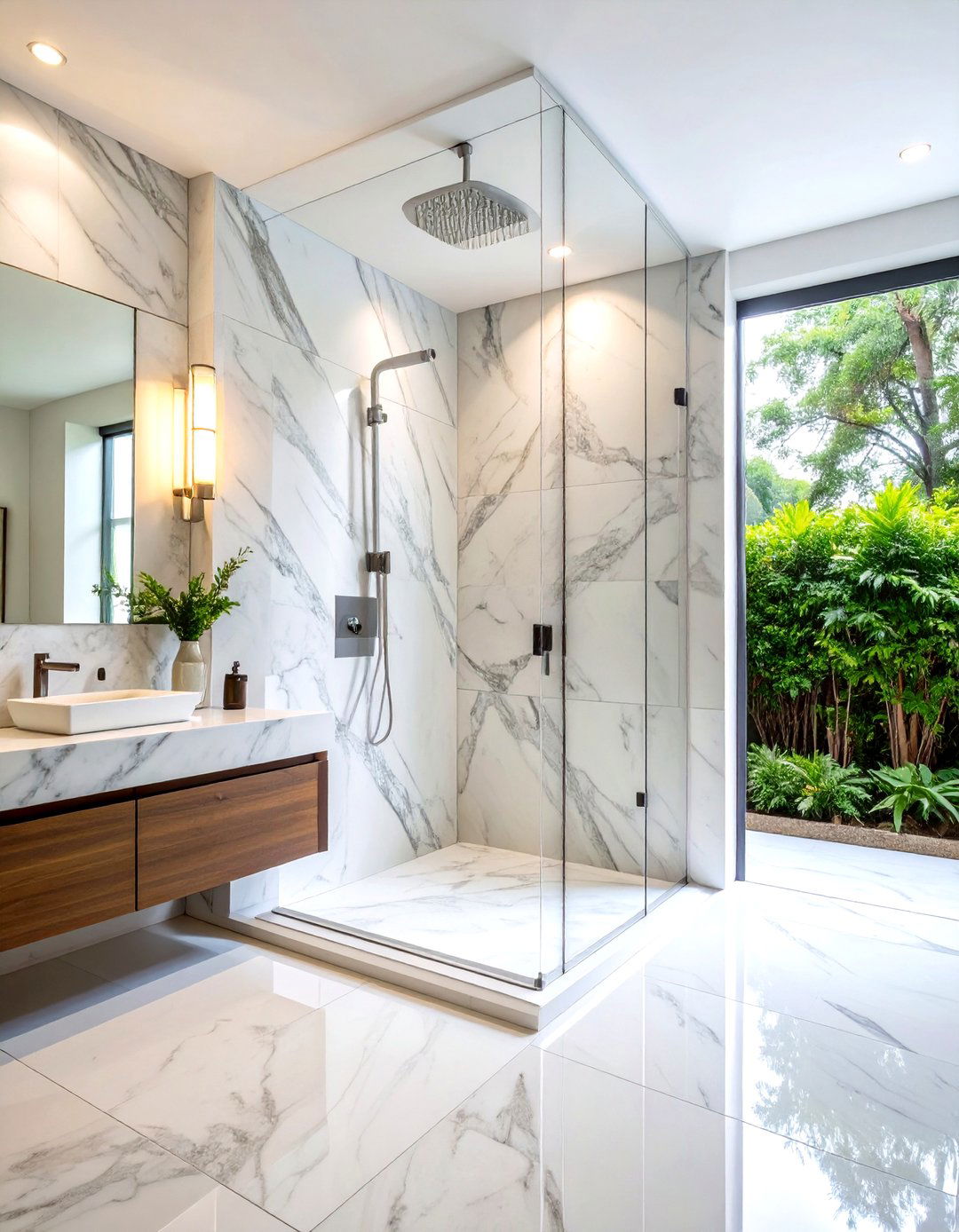Carrara Marble Walk In Shower Sanctuary - 24 Marble Bathroom Ideas
