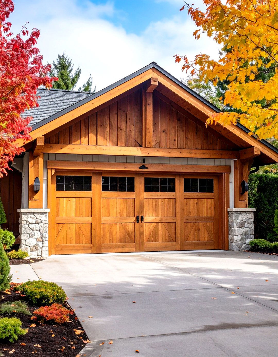 Carriage House Rustic Garage Door Trim - 24 Exterior Garage Door Trim Ideas