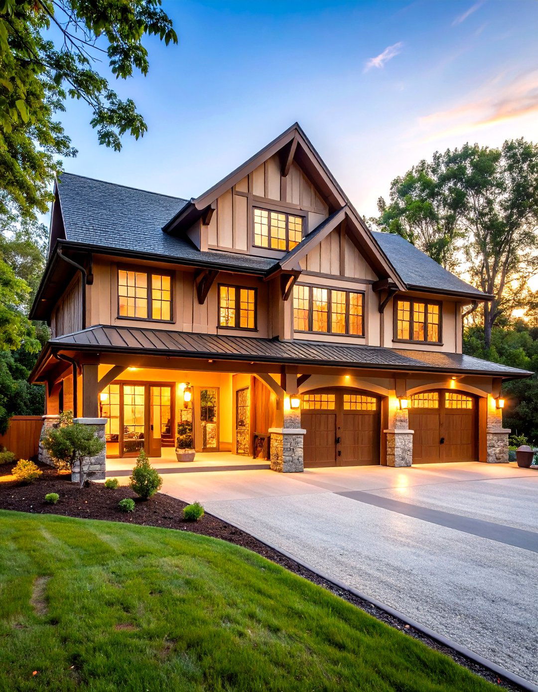 Carriage House Style Garage - 24 Rustic Garage Ideas