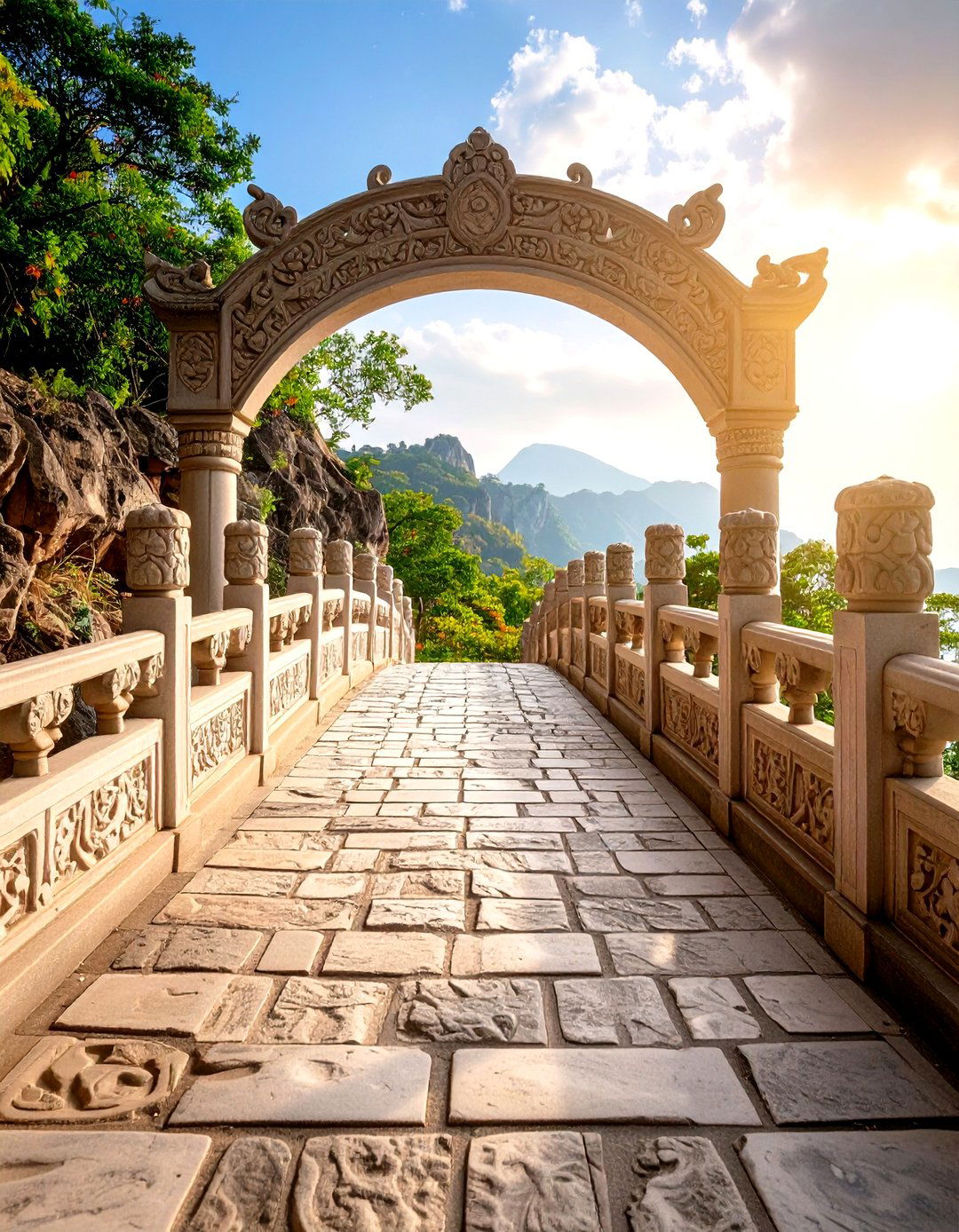 Carved Stone Artistic Elements - 24 Rock Walkway Ideas