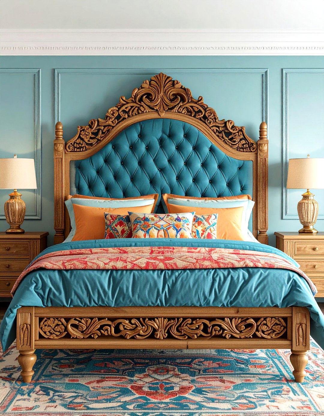 Carved Wood Headboard Design - 24 Greek Bedroom Design Ideas