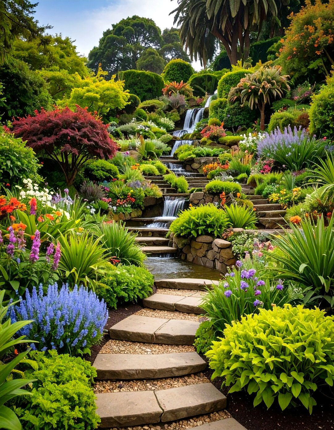 Cascading Garden Terraces - 24 Tropical Landscape Ideas