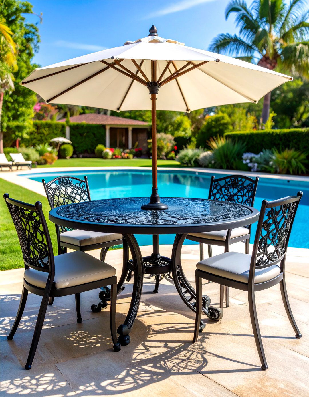 Cast Iron Dining Tables - 24 Pool Furniture Ideas