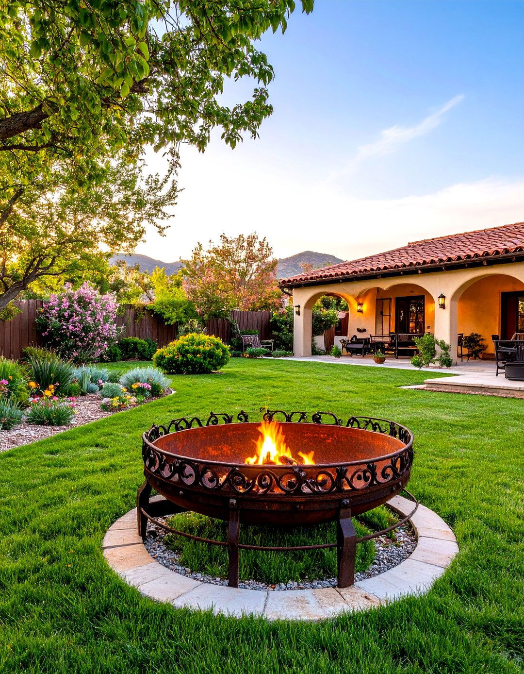 Cast Iron Farmhouse Fire Ring - 24 Rustic Fire Pit Ideas