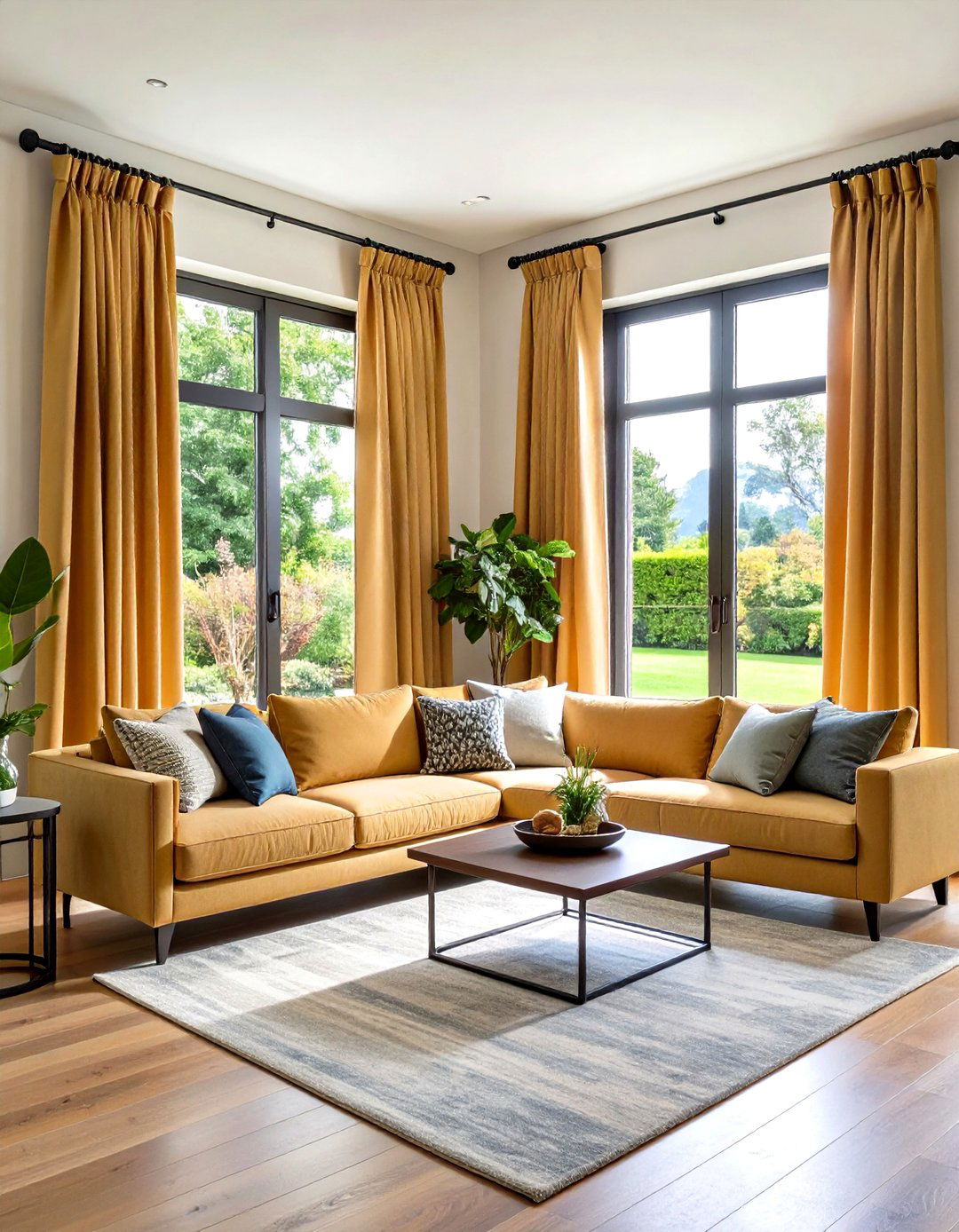 Casual Grommet Top Curtain Panels - 24 Living Room Curtain Ideas