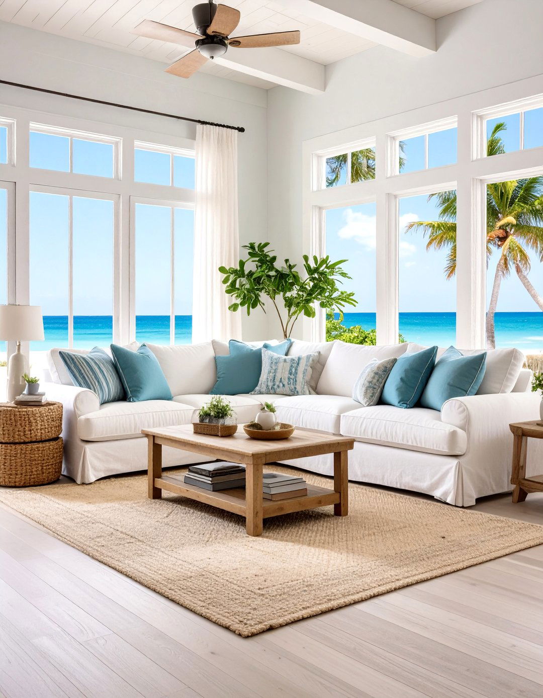 Casual Slipcover Comfort Zone - 24 Beach House Decor Ideas