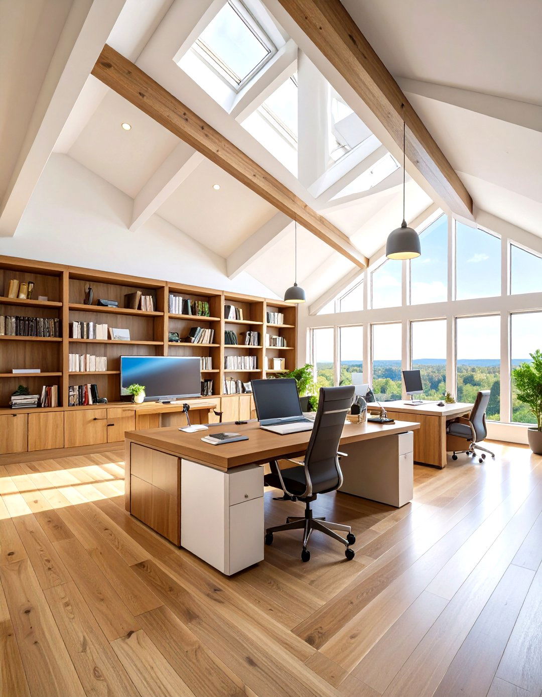 Cathedral Ceiling Home Office Spaces - 24 Cathedral Ceiling Ideas