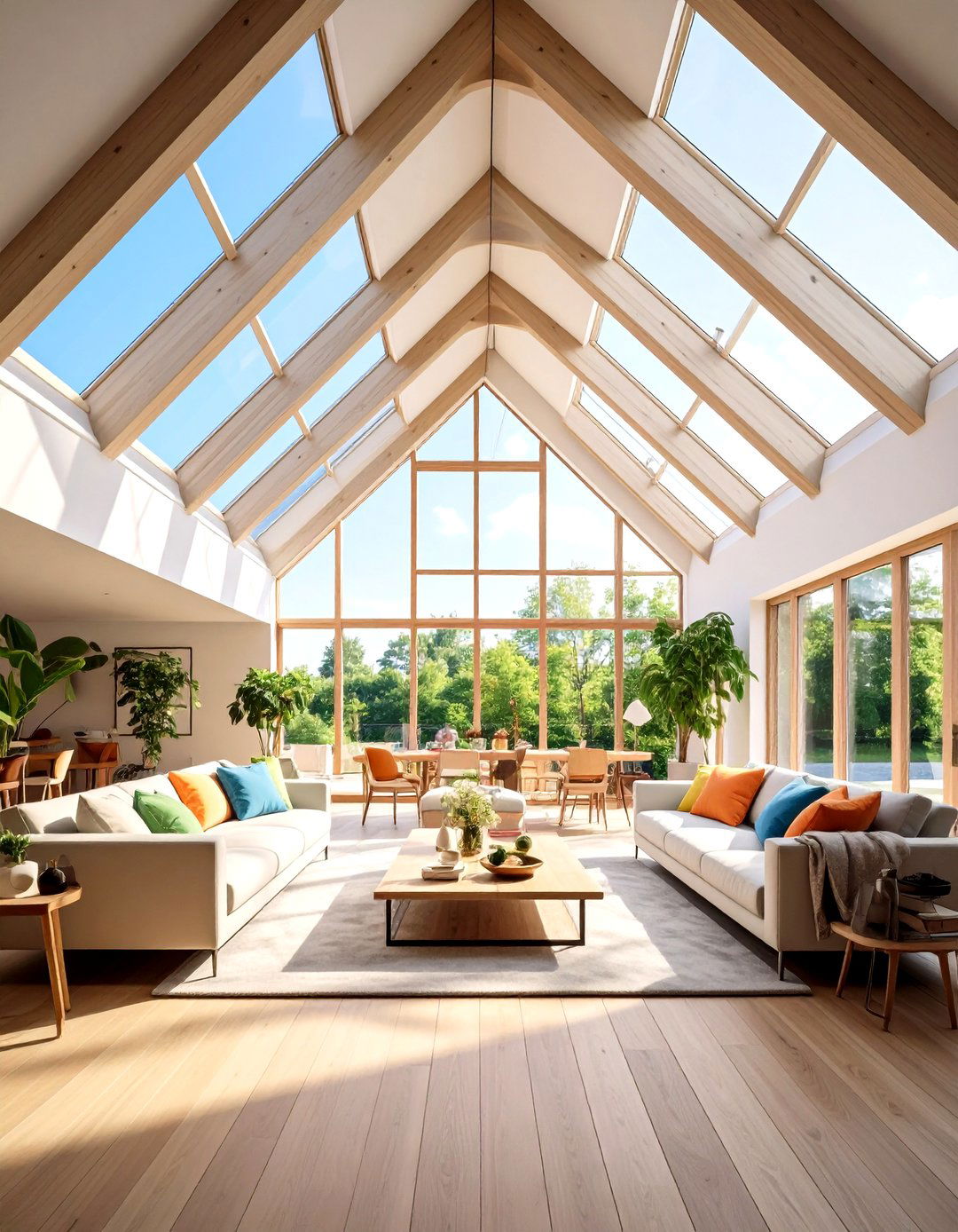 Cathedral Ceiling with Skylights - 24 Living Room Ceiling Ideas