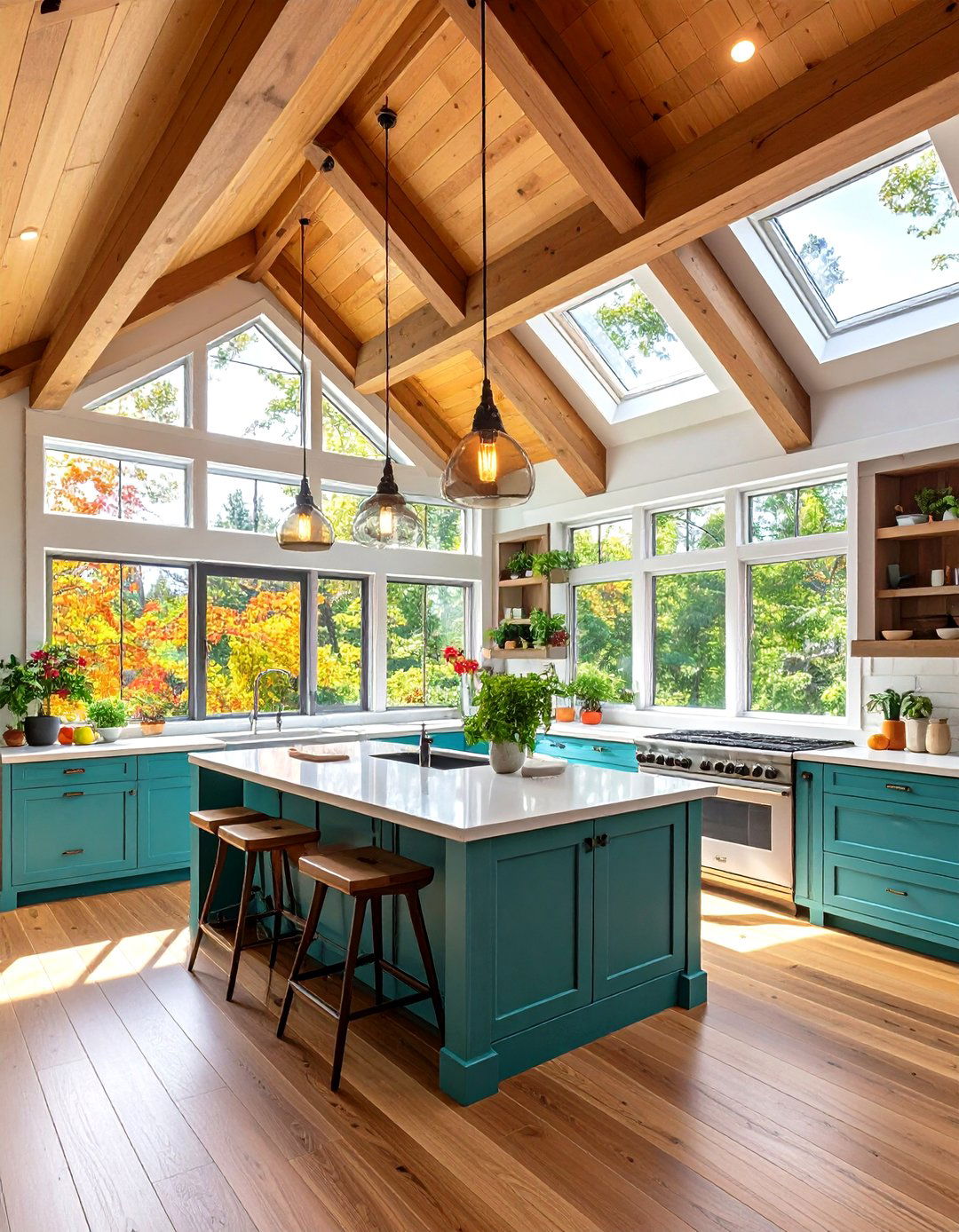 Cathedral Wood Kitchen Ceiling - 24 Wood Ceiling Kitchen Ideas